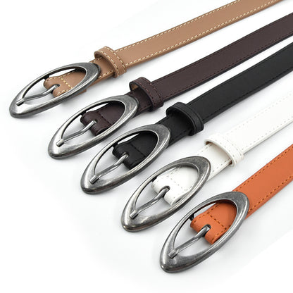 Retro distressed hardware moon belt premium crescent moon versatile punk belt ins men's and women's couple belts