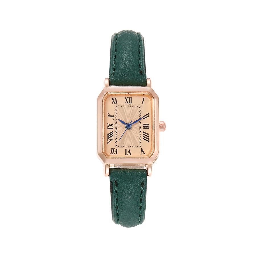 New light luxury temperament retro fashion classic women's watch square Roman numerals women's quartz watch manufacturer