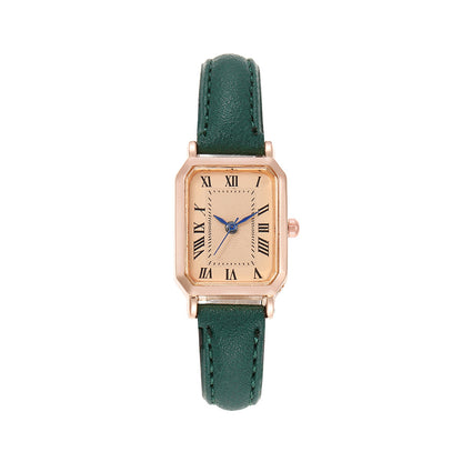New light luxury temperament retro fashion classic women's watch square Roman numerals women's quartz watch manufacturer