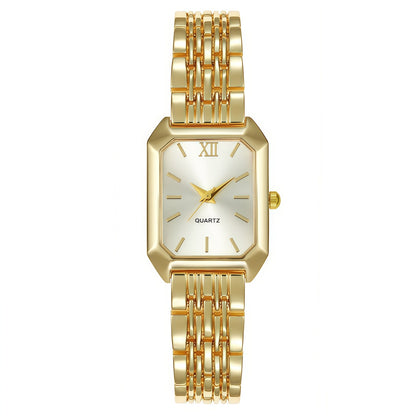 New light luxury steel band ladies' watches, overseas bestsellers, student fashionable minimalist square quartz watches wholesale