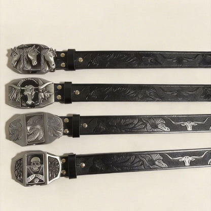 Men's vintage boutique kerosene lighter buckle personality belt trend youth trouser belt spot wholesale