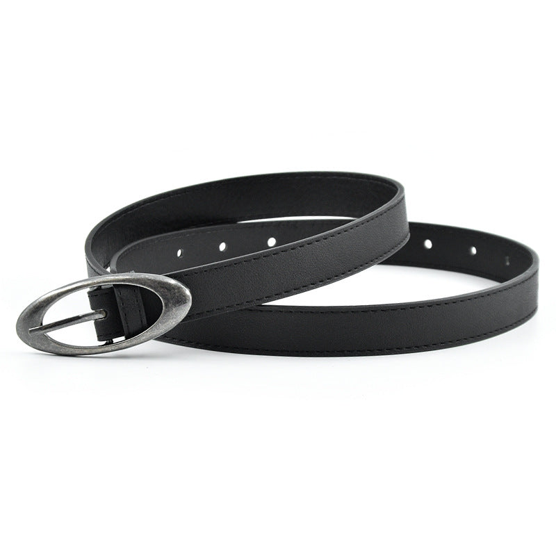 Retro distressed hardware moon belt premium crescent moon versatile punk belt ins men's and women's couple belts