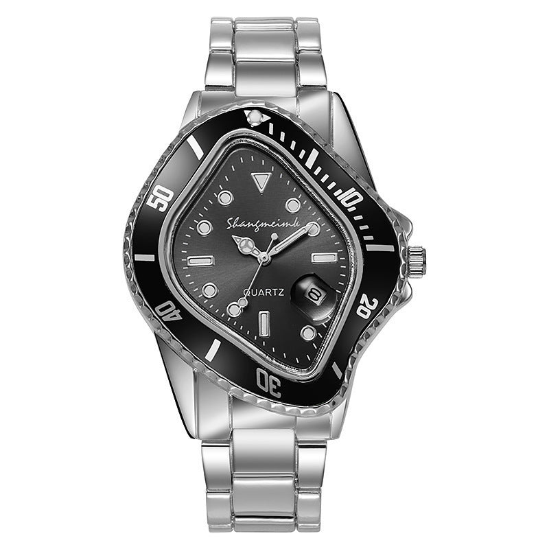 Cross Border Twisted Water Ghost Set Alloy Steel Band Waterproof Casual Watch Hip Hop Quartz Watch Factory Direct Wholesale