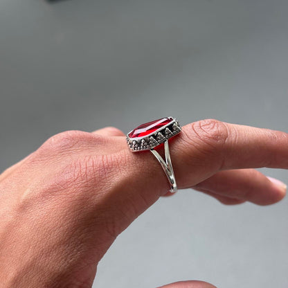 RUBY COFFIN RING