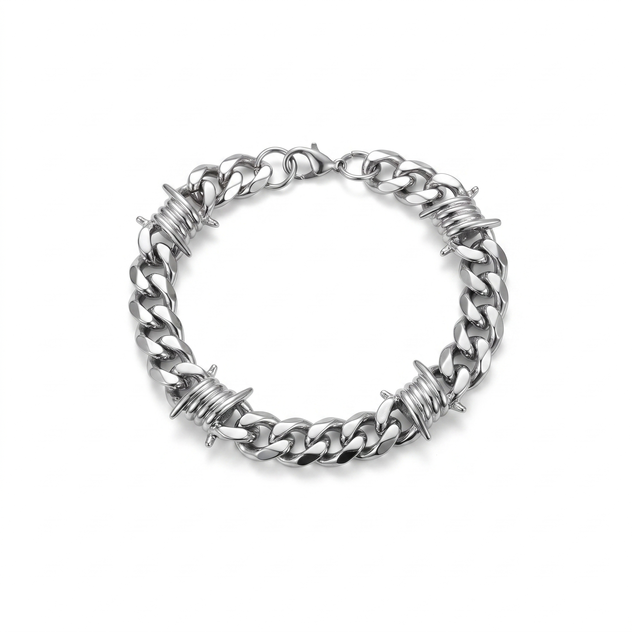 BARBED WIRE CUBAN LINK BRACELET