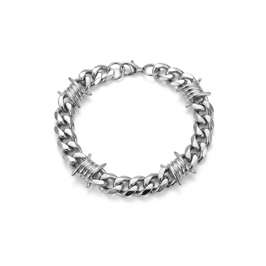 BARBED WIRE CUBAN LINK BRACELET