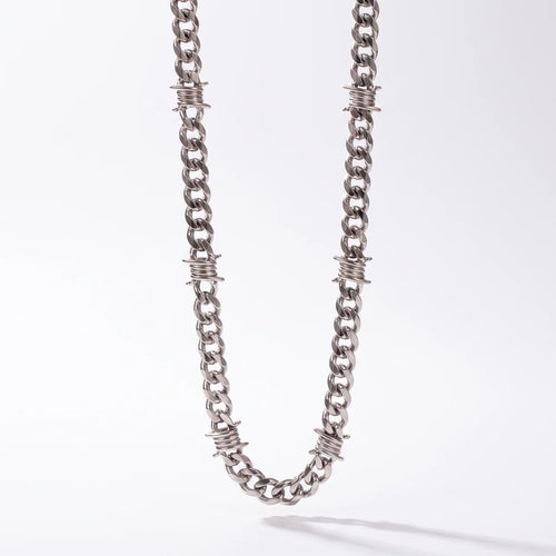 BARBED WIRE CUBAN NECKLACE