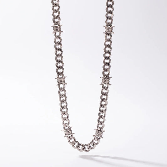 BARBED WIRE CUBAN NECKLACE