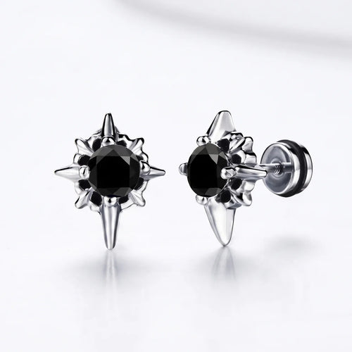 BLACK DIAMOND STAR EARRINGS