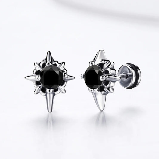 BLACK DIAMOND STAR EARRINGS